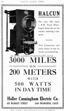 Halcun 1 K.W. Spark Transmitter ; Haller-Cunningham, (ID = 1988041) Amateur-T