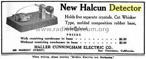 Halcun Crystal Detector ; Haller-Cunningham, (ID = 1062352) Radio part