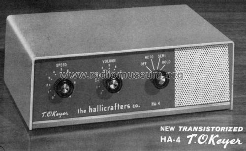 T.O.Keyer HA-4; Hallicrafters, The; (ID = 1962389) Morse+TTY