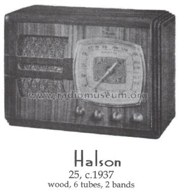 25 ; Halson Radio Mfg. Co (ID = 1420237) Radio