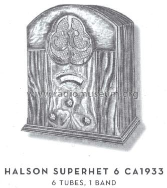 Superhet 6 ; Halson Radio Mfg. Co (ID = 1587200) Radio