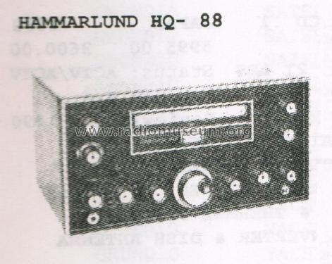 Ham Receiver HQ-88; Hammarlund Mfg. Co. (ID = 2928250) Amateur-R