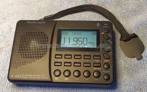 FM Stereo AM/SW PLL Radio MP3 BT REC Player K-603 K603BT-W; Hanrongda Electronic (ID = 3070478) Radio