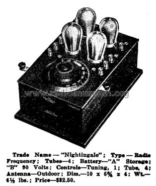 The Nightingale Four Tube ; Hansen Storage (ID = 2085221) Radio