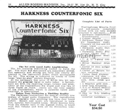 Counterfonic Six ; Harkness Radio Corp. (ID = 2634930) Kit