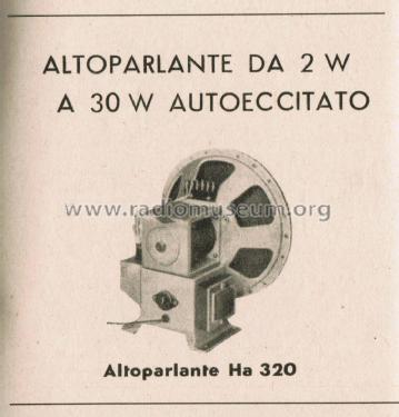 Altoparlante Autoeccitato Ha320; Harmonic Radio; (ID = 2666972) Speaker-P