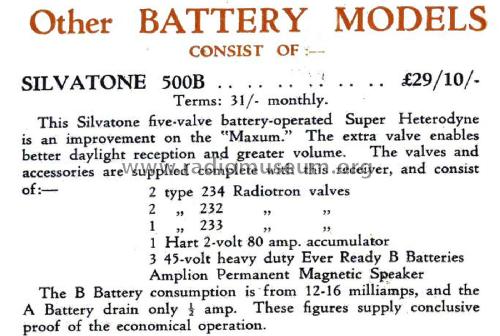 Silvatone 500B; Silvatone Brand, (ID = 2853449) Radio