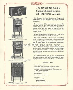 1926 Single-Six Catalog ; Hartman Electrical (ID = 2368772) Paper