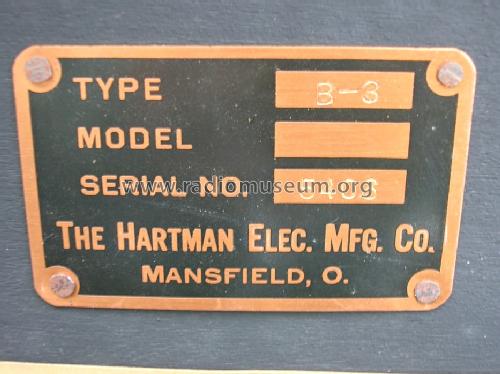 Receiver Type B-3; Hartman Electrical (ID = 1393386) Radio