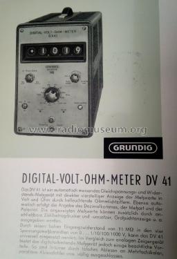 Digital-Volt-Ohm-Meter DV41; Hartmann & Braun AG; (ID = 2656694) Equipment