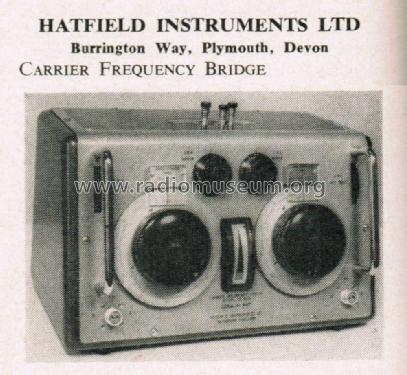 Carrier Frequency Bridge ; Hatfield Instruments (ID = 2651971) Equipment