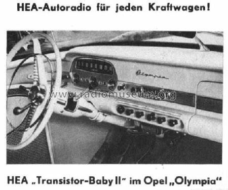 Transistor Baby II MW 12 Volt +- Masse; HEA; Wien (ID = 304639) Car Radio