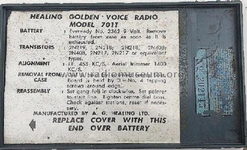 Golden Voice 7 701TS ; Healing, A.G., Ltd.; (ID = 2058958) Radio