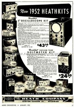 5' Oscilloscope Kit O-7 ; Heathkit Brand, (ID = 1792112) Equipment