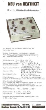 Curve Tracer IT-1121; Heathkit Brand, (ID = 772004) Ausrüstung