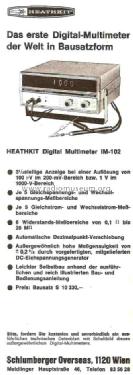 Digital Multimeter IM-102; Heathkit Brand, (ID = 765447) Equipment