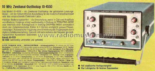 Dual-Trace-Oscilloscope IO-4550; Heathkit Brand, (ID = 1061901) Equipment