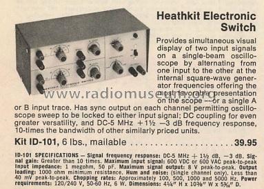 Electronic Switch ID-101; Heathkit Brand, (ID = 3109134) Equipment