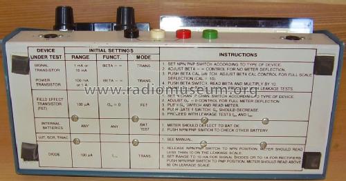 FET Transistor-Tester IT-3120; Heathkit Brand, (ID = 501674) Equipment