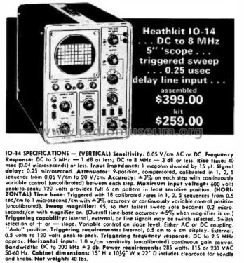 Gleichspannungsoszillograf IO-14; Heathkit Brand, (ID = 1821124) Equipment