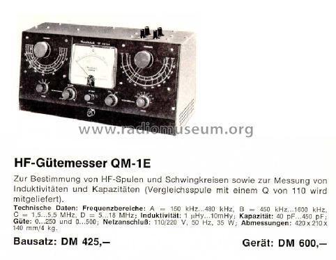 Q-Meter QM-1E; Heathkit Brand, (ID = 758890) Equipment