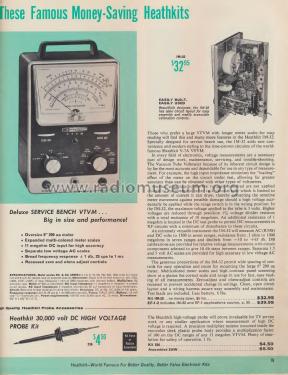 Service Bench VTVM IM-32; Heathkit Brand, (ID = 3091720) Equipment