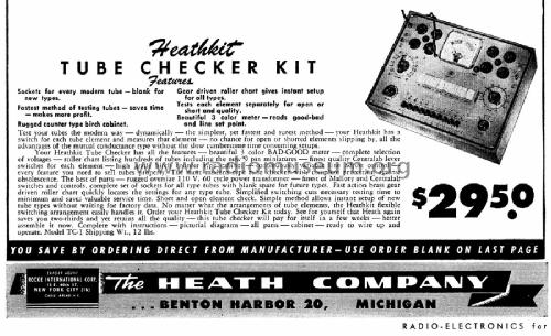 Tube Checker TC-1; Heathkit Brand, (ID = 2169731) Equipment