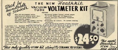 Vacuum Tube Voltmeter V2; Heathkit Brand, (ID = 3087216) Equipment