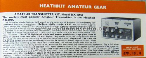 Amateur Transmitter DX-100U; Heathkit UK by (ID = 2397053) Amat TRX