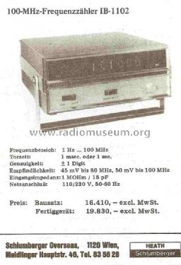 Frequenzzähler IB-1102; Heathkit Brand, (ID = 771409) Equipment