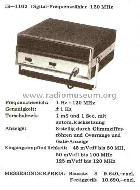 Frequenzzähler IB-1102; Heathkit Brand, (ID = 771974) Equipment