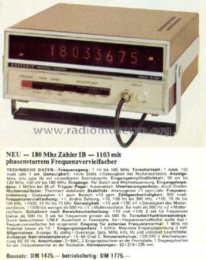 Frequenzzähler IB-1103; Heathkit Brand, (ID = 772112) Equipment