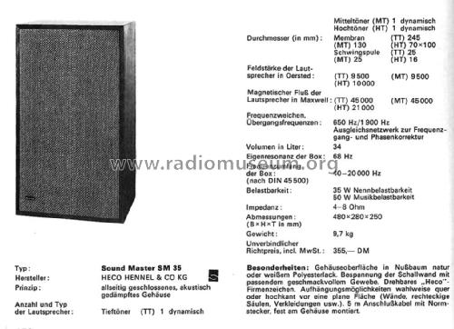 Soundmaster SM35; Heco, Hennel & Co. (ID = 2395139) Lautspr.-K