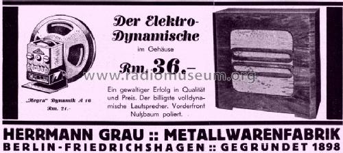 Dynamik-Lautsprecher-Chassis A 16; Hegra, Hekra, Marke, (ID = 1519954) Speaker-P