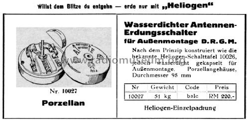 Antennen-Erdungsschalter 10027; Heliogen, Hermann (ID = 1579371) mod-past25