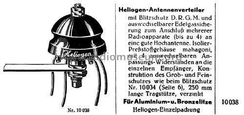 Antennenverteiler mit Blitzschutz 10038; Heliogen, Hermann (ID = 3044039) Misc