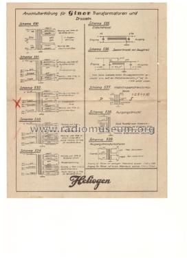 Ginor Schema für Transformatoren und Drosseln ; Heliogen, Hermann (ID = 2896729) Paper