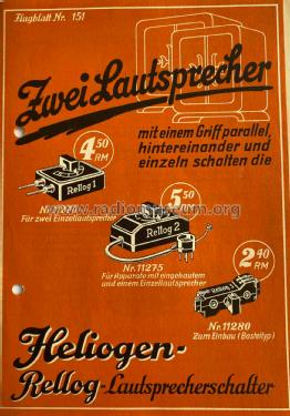 Lautsprecher-Umschalter Rellog 2 11275; Heliogen, Hermann (ID = 3014970) mod-past25