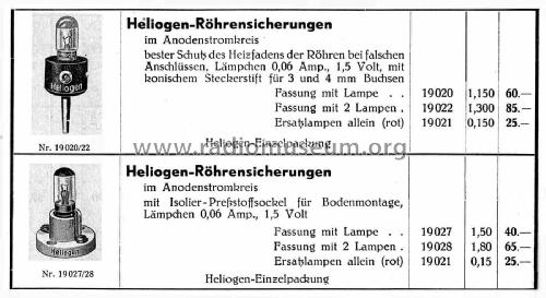 Röhrensicherung 19020 ; Heliogen, Hermann (ID = 1779906) Radio part