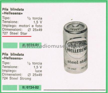 Armored Battery 727 Steel Star ; Hellesens Enke & V. (ID = 3117637) Power-S