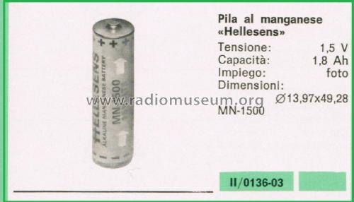 Manganese Battery - Pila al Manganese MN-1500; Hellesens Enke & V. (ID = 3117113) Power-S