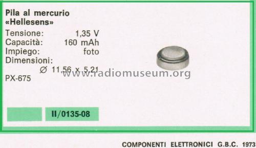 Mercury Battery - Batteria al Mercurio PX-675; Hellesens Enke & V. (ID = 3116890) Power-S