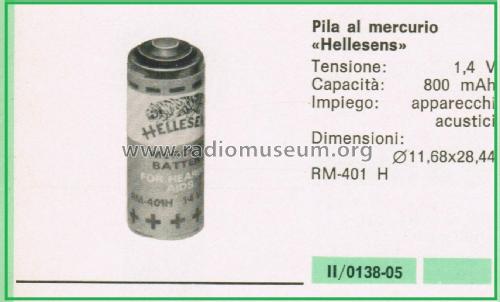 Mercury Battery RM-401 H; Hellesens Enke & V. (ID = 3116986) Power-S