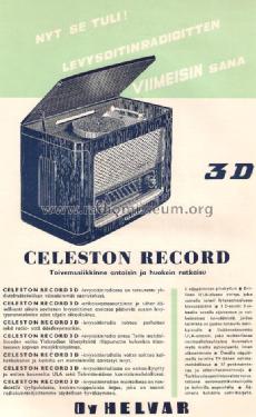 Celeston Record 3D ; Oy Helvar; Helsinki (ID = 1135925) Radio