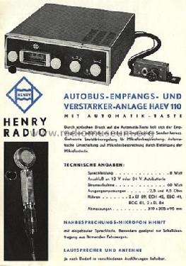 HAEV 110; Henry, Kapt. (ID = 1513974) Car Radio