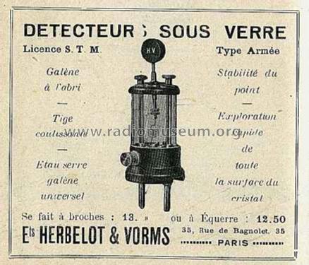 Détecteur à galène sous verre Type armée; Hervor, Herbelot & (ID = 86019) mod-pre26
