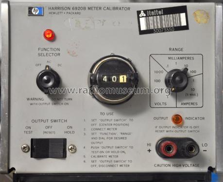 Harrison-Meter Calibrator 6920B; Hewlett-Packard, HP; (ID = 1873468) Equipment
