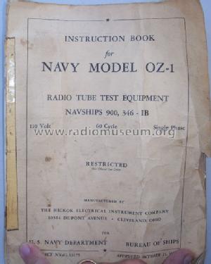 Vacuum Tube Testing Equipment OZ-1; MILITARY U.S. (ID = 1100462) Equipment