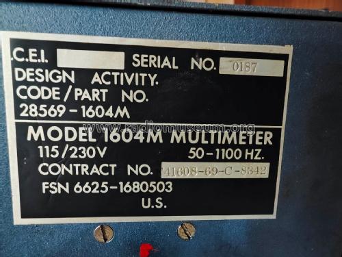 Multimeter 1604M; Hickok Electrical (ID = 3115616) Equipment