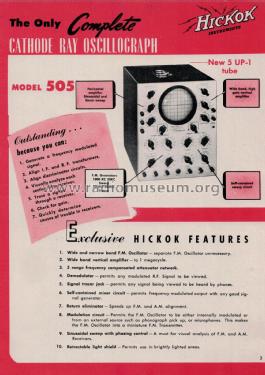 Oscillograph 505A; Hickok Electrical (ID = 2712469) Equipment